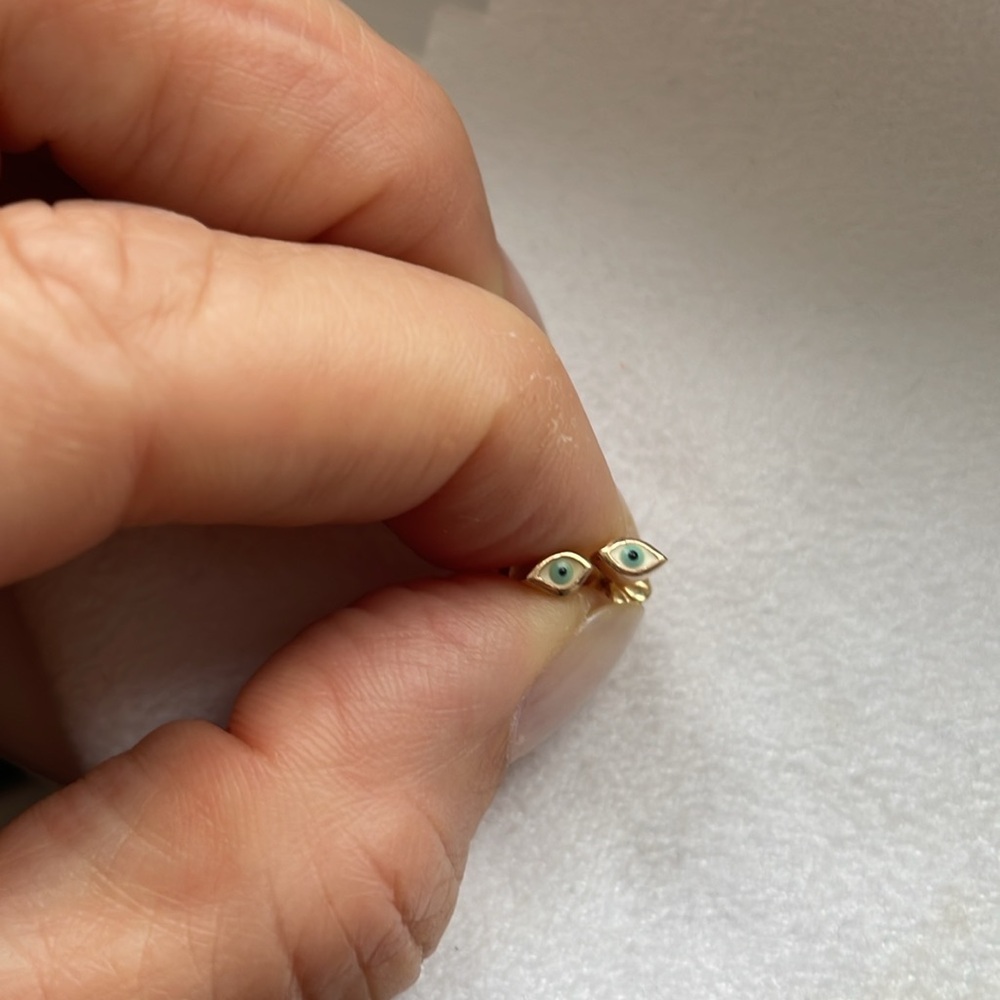 Sydney Evan gold and enamel mini eye studs (pair)